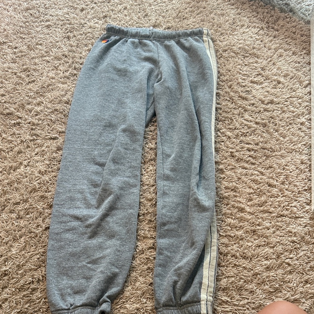 Aviator Nation Gray Sweatpants with White Stripe